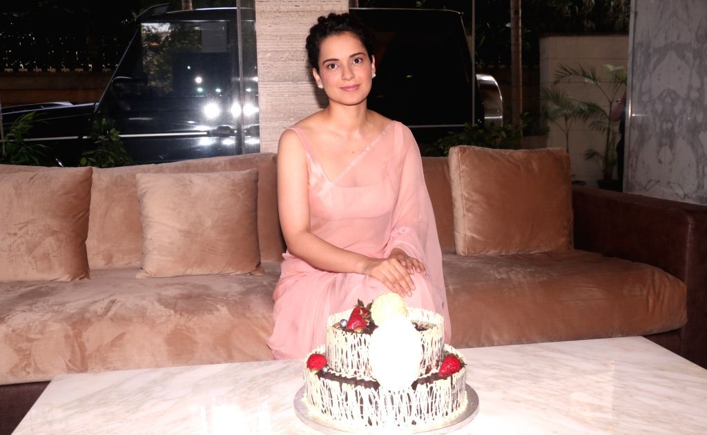 Indian Actress Kangana Ranaut during her birthday celebration